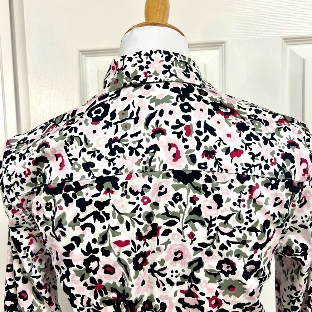 UNTUCKit Lisa Stretch Cotton floral Shirt Dress Size 4 Tie Waist Cocktail pocket - Picture 12 of 15